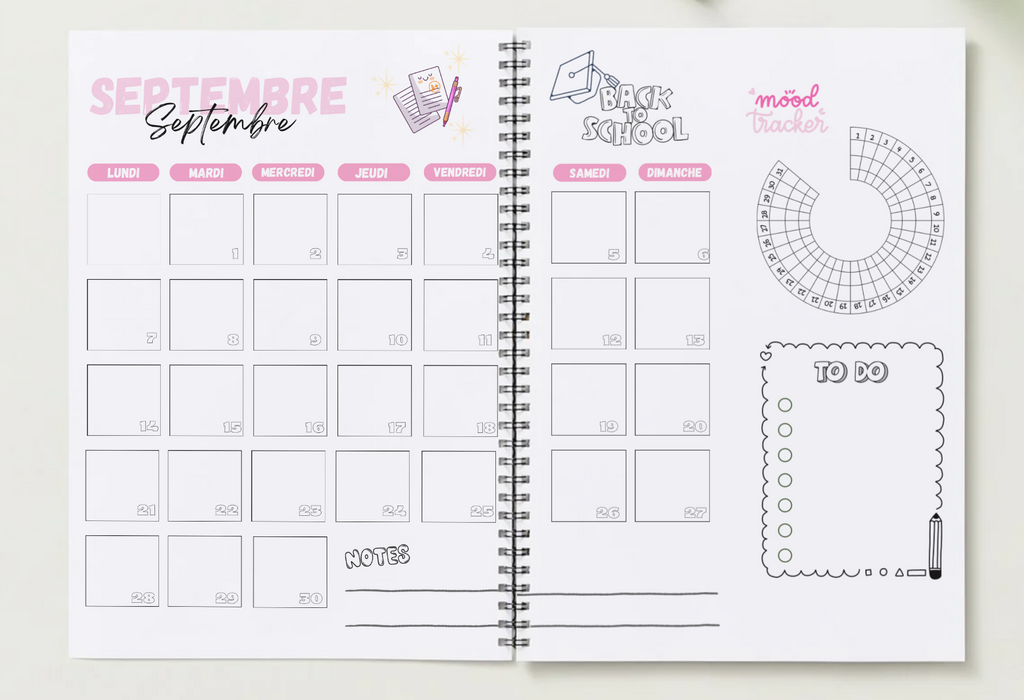 Agenda enseignant 2026-2027 - Disco Vibes - Format spirale