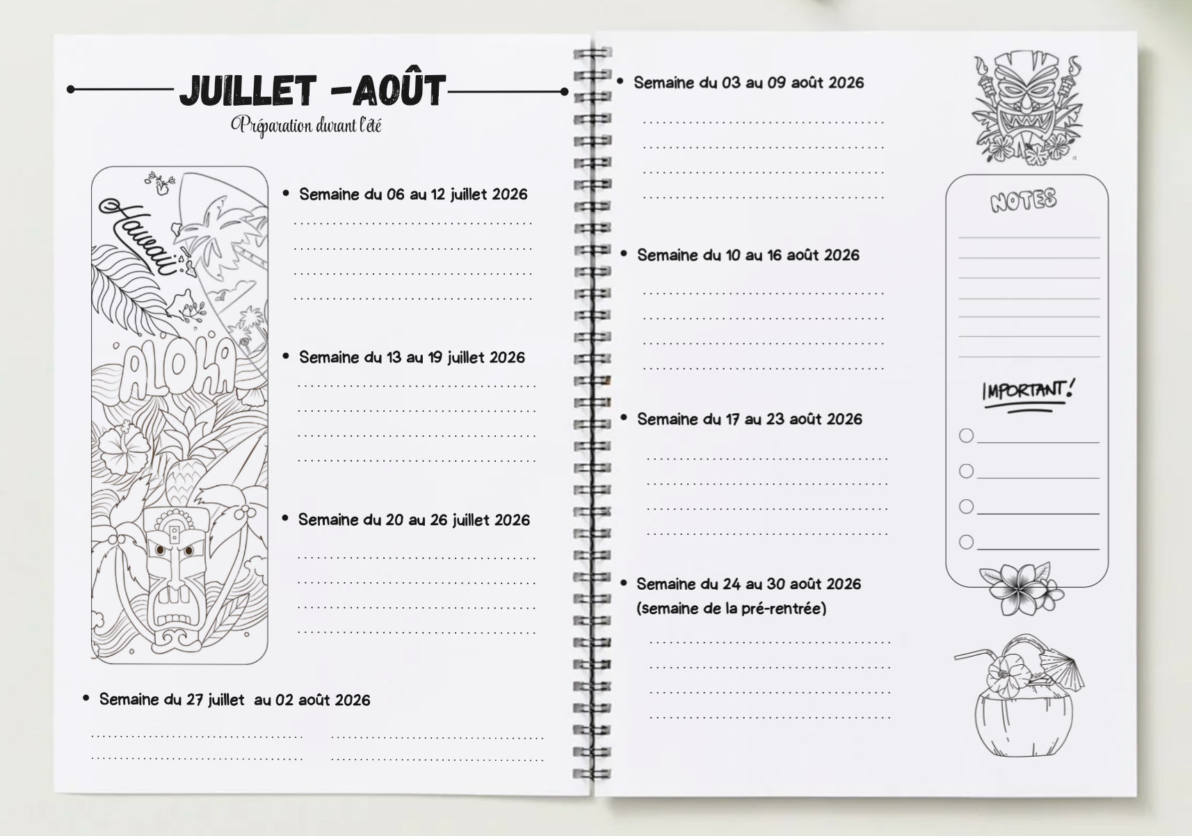 Agenda enseignant 2026/2027 - Autumn Vibes- Spirale