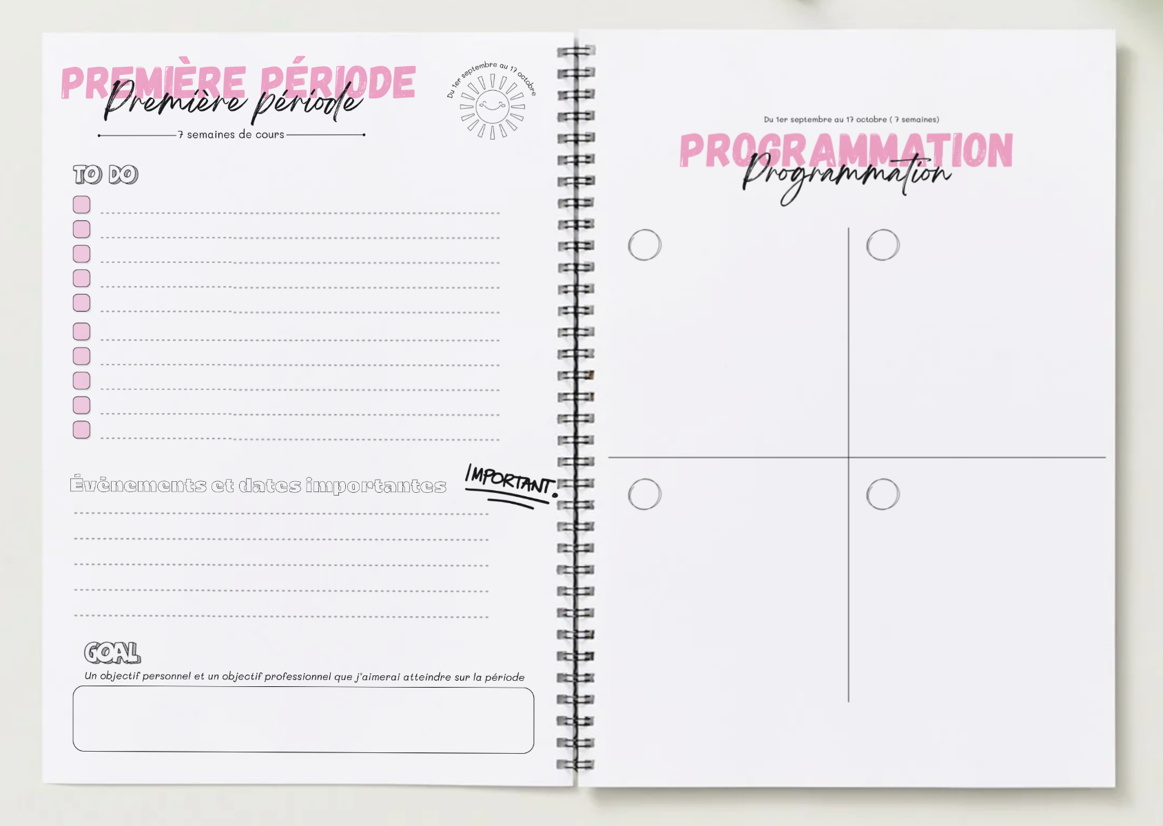 Agenda enseignant 2026-2027 - Disco Vibes - Format spirale