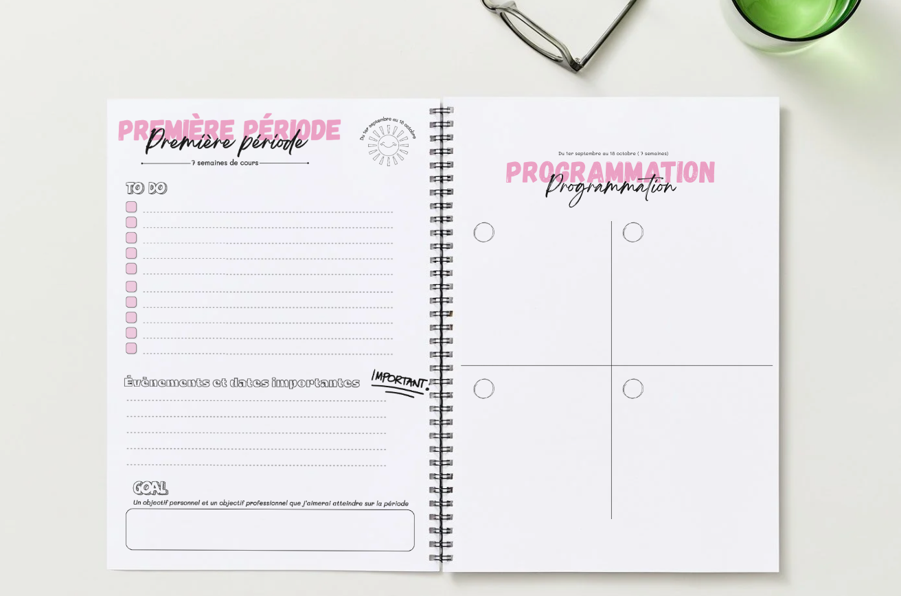 Agenda enseignant 2025-2026 - Format spirale