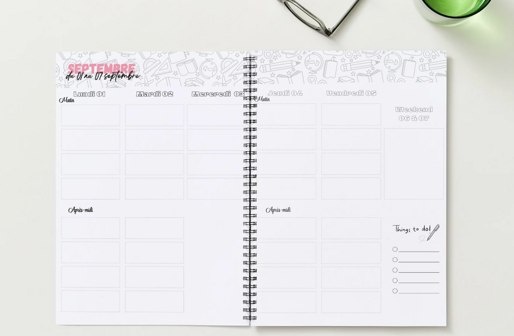 Agenda enseignant 2025-2026 - Format spirale