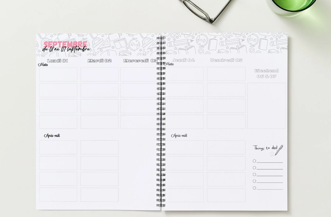 Agenda enseignant 2025-2026 - Format spirale