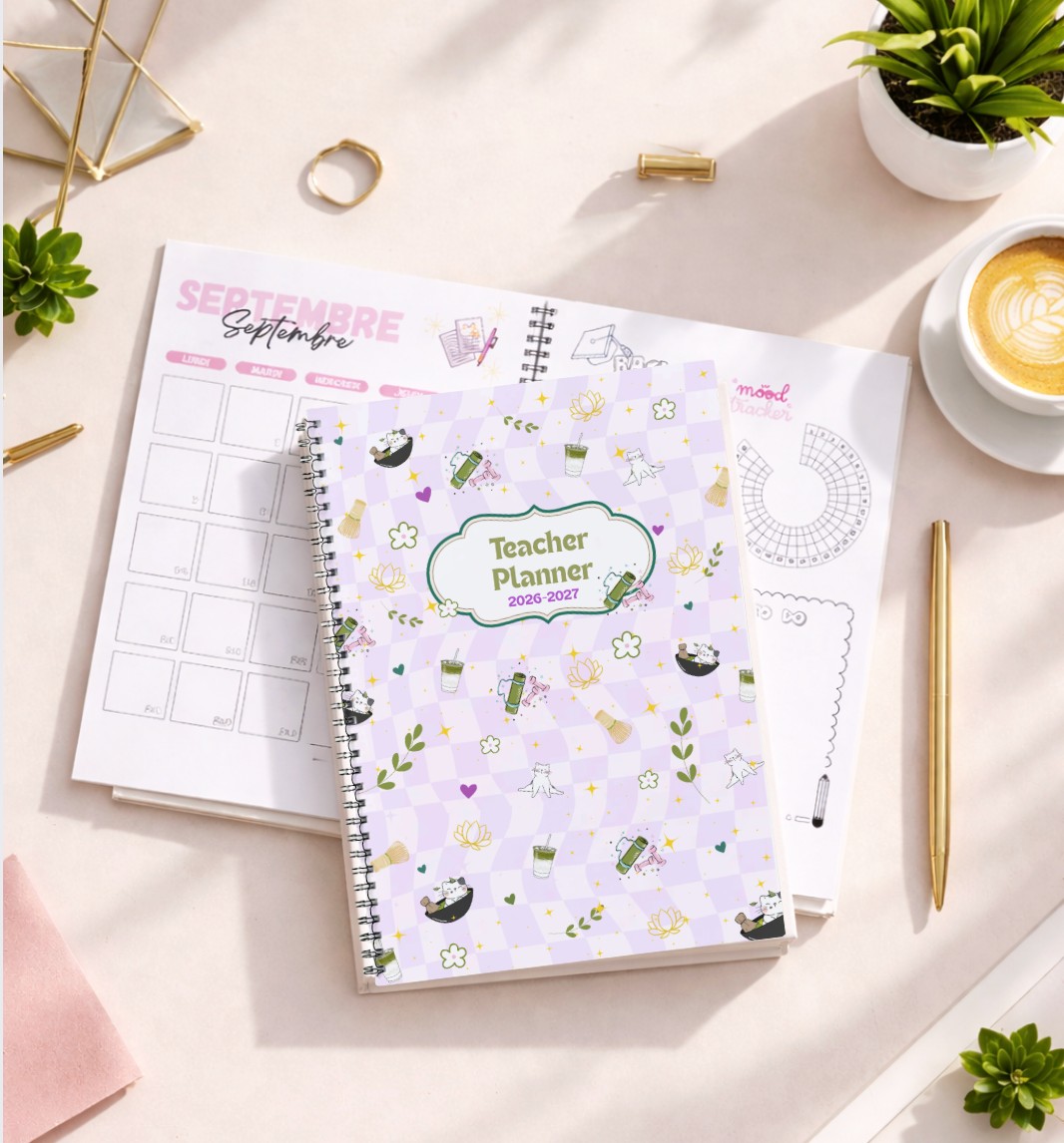 Agenda enseignant 2026/2027 - "Namaste Cat - Spirale