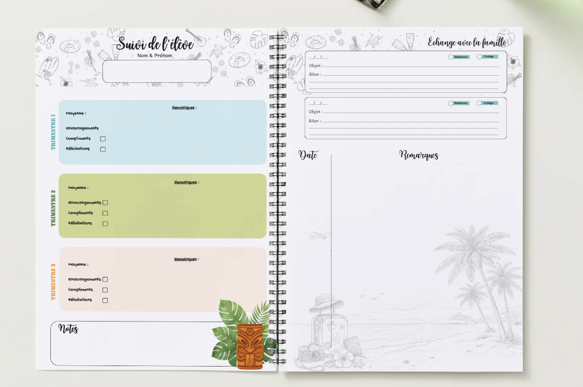 Carnet de bord professeur principal - "Travel" Spirale