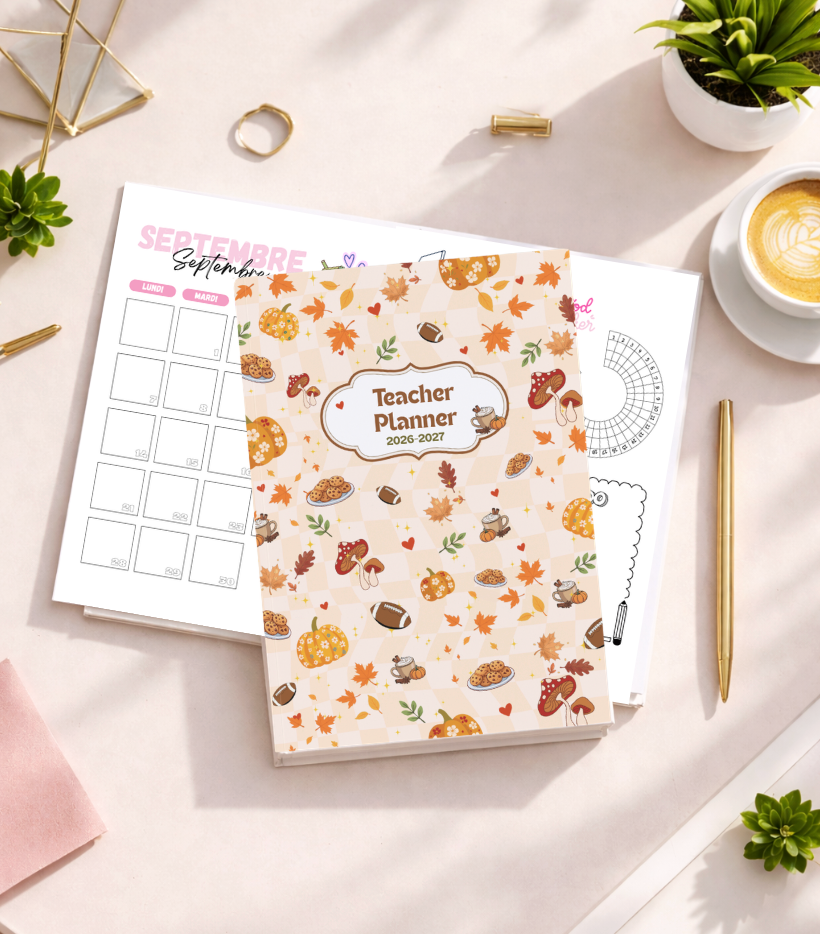 Agenda enseignant 2026/2027 - Autumn Vibes- Reliure à plat