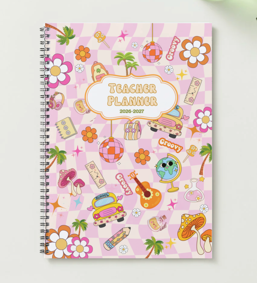 Agenda enseignant 2026-2027 - Disco Vibes - Format spirale