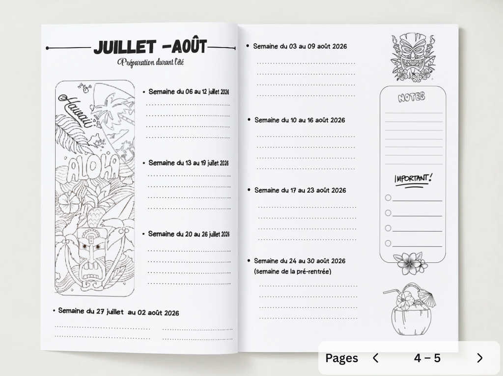 Agenda enseignant 2026/2027 - "Girly Farwest"- Reliure à plat