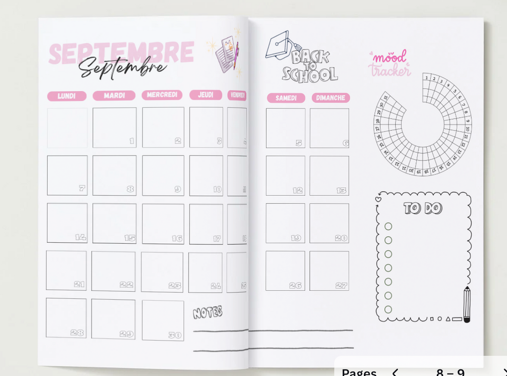 Agenda enseignant 2026/2027 - "Girly Farwest"- Reliure à plat