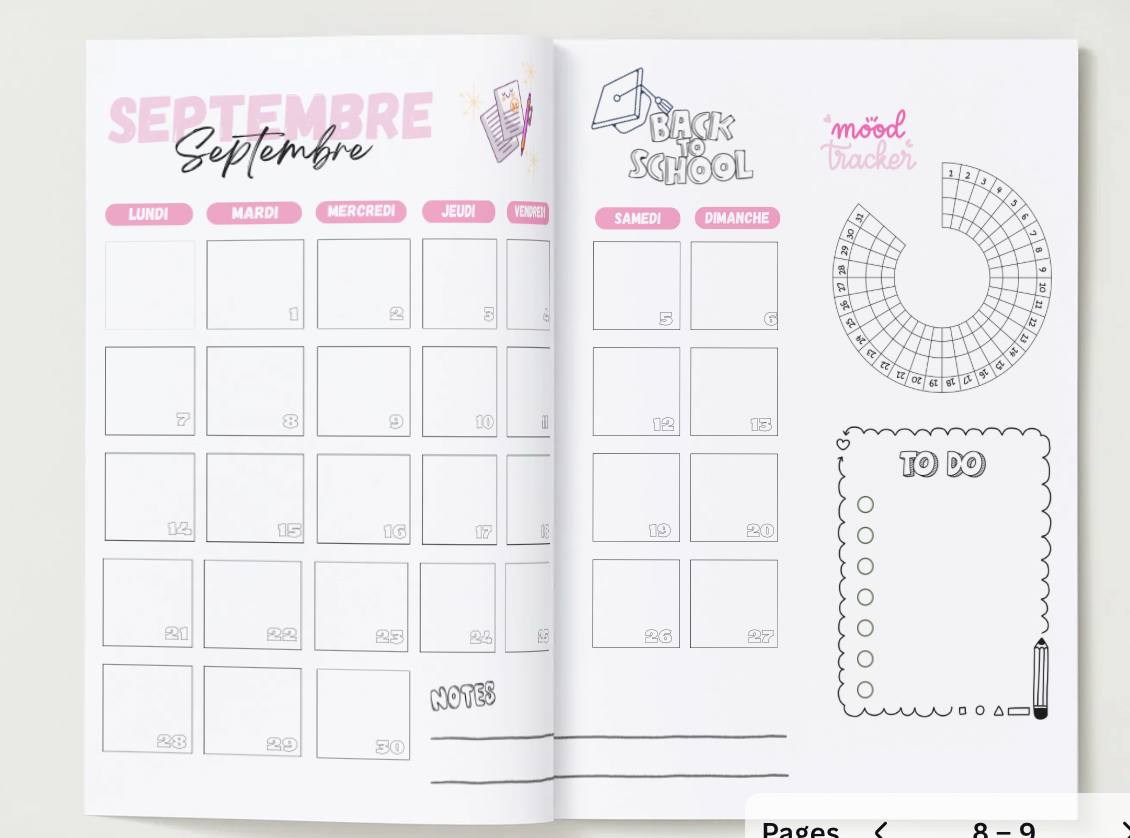 Agenda enseignant 2026-2027 - Disco Vibes - Reliure à plat