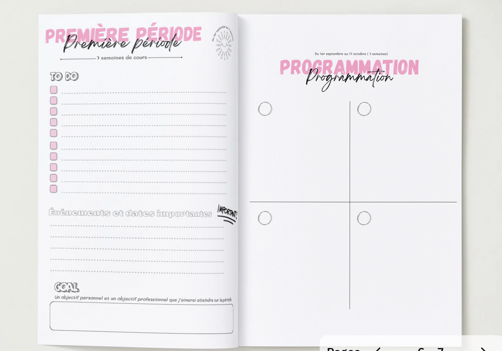 Agenda enseignant 2026/2027 - "Girly Farwest"- Reliure à plat