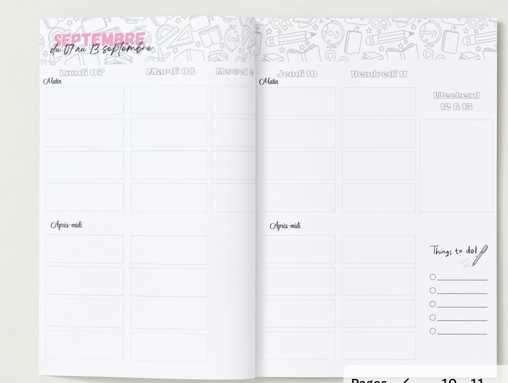Agenda enseignant 2026/2027 - "Girly Farwest"- Reliure à plat
